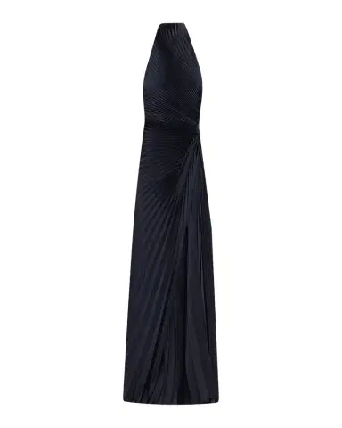 A.L.C. Romy High-Neck Pleated Satin Gown | Thumbnail 1 A.L.C. Romy High-Neck Pleated Satin Gown | Thumbnail 1