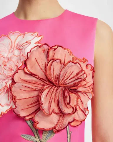 LEO LIN Cleo Sleeveless Floral Applique Midi Dress | Thumbnail 5