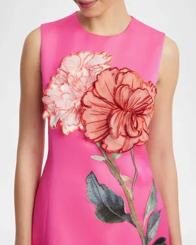 LEO LIN Cleo Sleeveless Floral Applique Midi Dress | Thumbnail 7