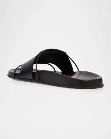 The Row Vivienne Flat Leather Slide Sandals | Thumbnail 4