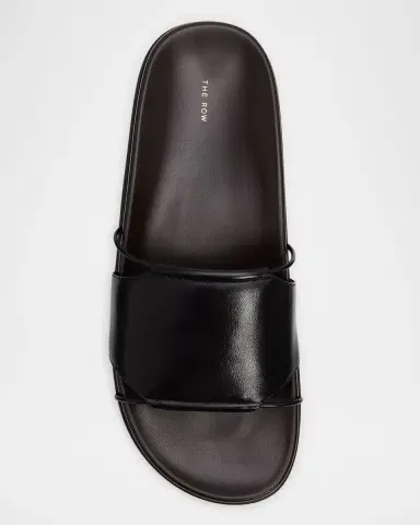 The Row Vivienne Flat Leather Slide Sandals | Thumbnail 6