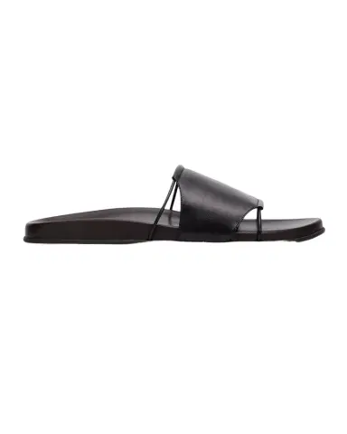 The Row Vivienne Flat Leather Slide Sandals | Thumbnail 1