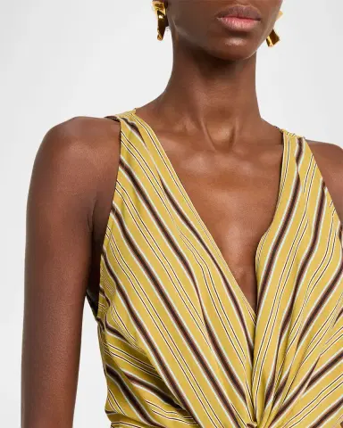 A.L.C. Elle Stripe Sleeveless Tie-Front Top | Thumbnail 5