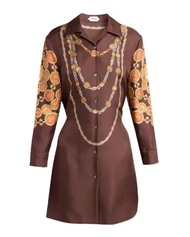 Versace Printed Silk Twill Mini Shirtdress | Thumbnail 1