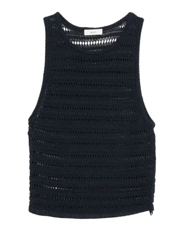 A.L.C. Gale Open Knit Sleeveless Crop Top