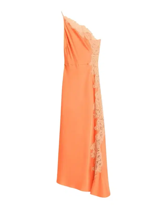Lou Lace-Embroidered One-Shoulder Slip Dress