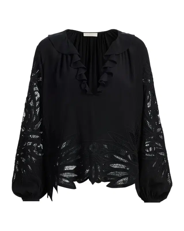 Ulla Johnson Adonis Embroidered Silk Blouse