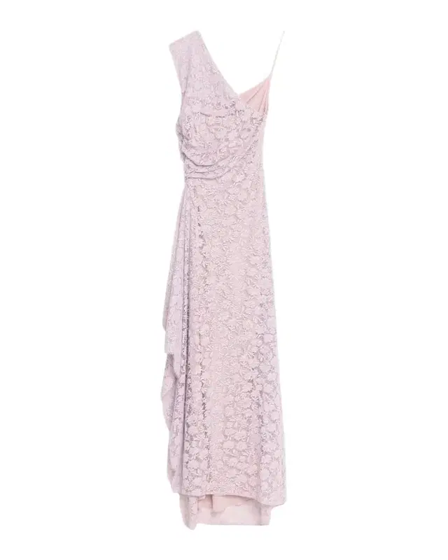Gia Asymmetric Draped Lace Gown