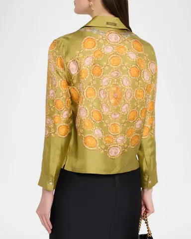 Versace Printed Silk Twill Shirt | Thumbnail 3