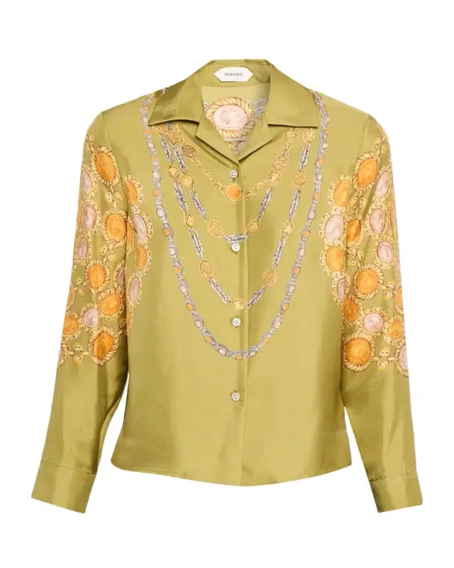 Versace Printed Silk Twill Shirt