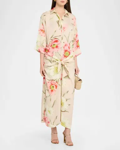 Ungaro Iris Floral-Print Maxi Shirtdress | Thumbnail 4 Ungaro Iris Floral-Print Maxi Shirtdress | Thumbnail 4