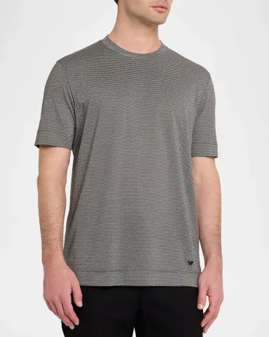 Emporio Armani Men's Icon Jacquard Jersey T-Shirt | Thumbnail 4