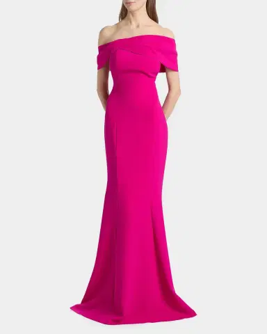 Rickie Freeman for Teri Jon Off-Shoulder Stretch Crepe Mermaid Gown | Thumbnail 2 Rickie Freeman for Teri Jon Off-Shoulder Stretch Crepe Mermaid Gown | Thumbnail 2