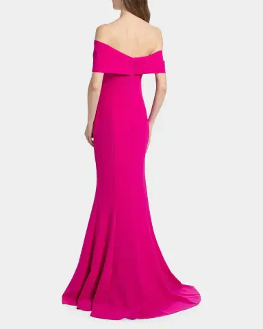 Rickie Freeman for Teri Jon Off-Shoulder Stretch Crepe Mermaid Gown | Thumbnail 3 Rickie Freeman for Teri Jon Off-Shoulder Stretch Crepe Mermaid Gown | Thumbnail 3