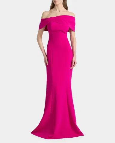 Rickie Freeman for Teri Jon Off-Shoulder Stretch Crepe Mermaid Gown | Thumbnail 4 Rickie Freeman for Teri Jon Off-Shoulder Stretch Crepe Mermaid Gown | Thumbnail 4