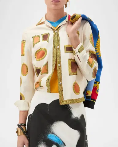 Versace Printed Silk Twill Shirt | Thumbnail 3