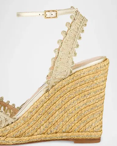 Aquazzura 105mm Kahlo Metallic Espadrille Wedge Sandals | Thumbnail 4 Aquazzura 105mm Kahlo Metallic Espadrille Wedge Sandals | Thumbnail 4