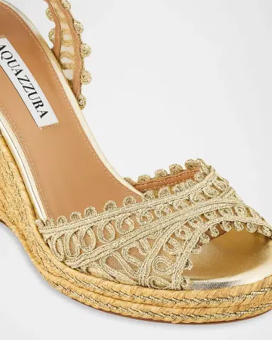 Aquazzura 105mm Kahlo Metallic Espadrille Wedge Sandals | Thumbnail 5 Aquazzura 105mm Kahlo Metallic Espadrille Wedge Sandals | Thumbnail 5