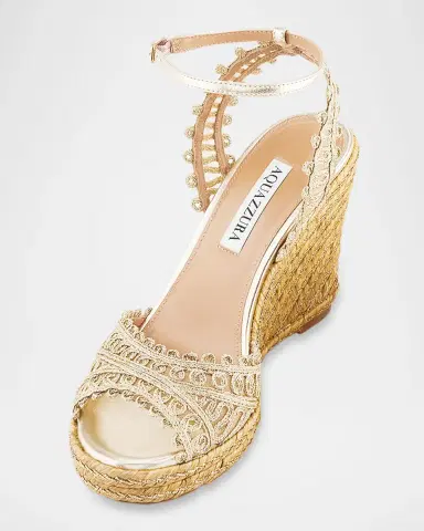Aquazzura 105mm Kahlo Metallic Espadrille Wedge Sandals | Thumbnail 6 Aquazzura 105mm Kahlo Metallic Espadrille Wedge Sandals | Thumbnail 6