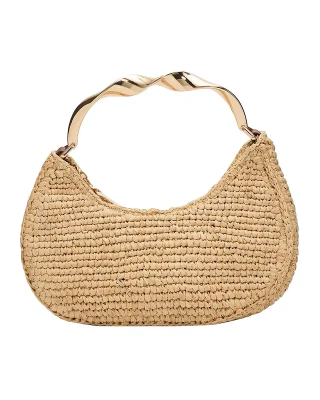 Nixi Twist Raffia Top-Handle Bag