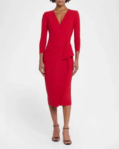 Chiara Boni La Petite Robe Zuhur Side-Ruffle Bodycon Midi Dress | Thumbnail 2 Chiara Boni La Petite Robe Zuhur Side-Ruffle Bodycon Midi Dress | Thumbnail 2