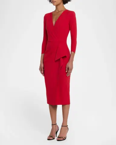 Chiara Boni La Petite Robe Zuhur Side-Ruffle Bodycon Midi Dress | Thumbnail 4 Chiara Boni La Petite Robe Zuhur Side-Ruffle Bodycon Midi Dress | Thumbnail 4