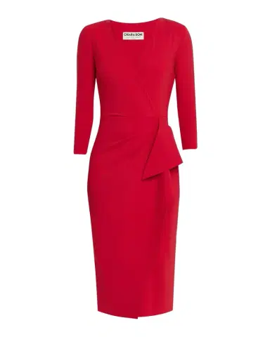 Chiara Boni La Petite Robe Zuhur Side-Ruffle Bodycon Midi Dress | Thumbnail 1 Chiara Boni La Petite Robe Zuhur Side-Ruffle Bodycon Midi Dress | Thumbnail 1