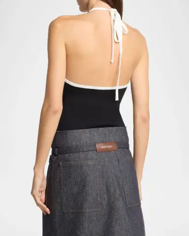 Courreges Contrast Logo Halter Tank Top | Thumbnail 3 Courreges Contrast Logo Halter Tank Top | Thumbnail 3