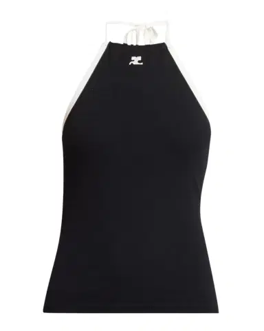Courreges Contrast Logo Halter Tank Top | Thumbnail 1 Courreges Contrast Logo Halter Tank Top | Thumbnail 1