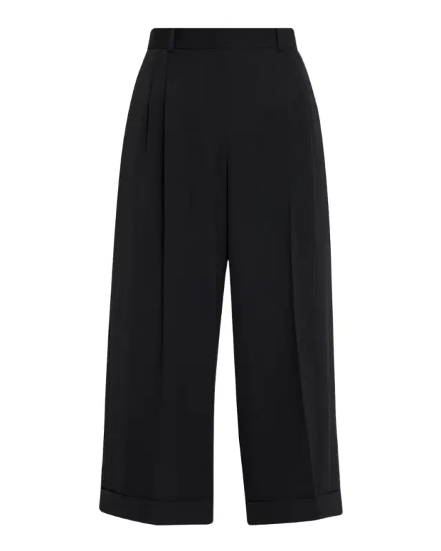 THE ROW Lior Double-Pleated Wide-Leg Ankle Pants