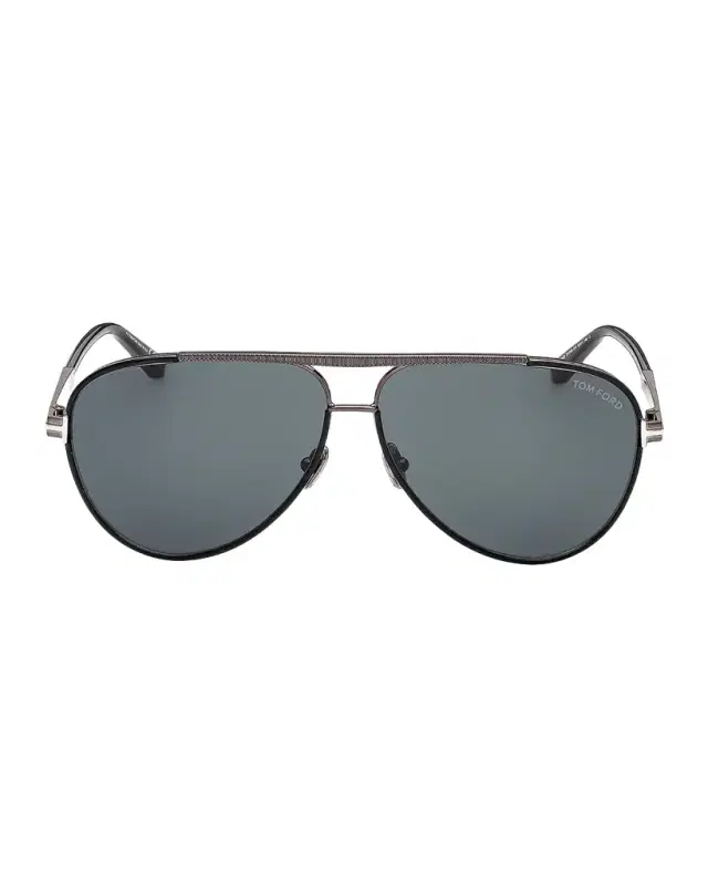 TOM FORD Men 's Rupert 02 63mm Metal & Acetate Aviator Sunglasses
