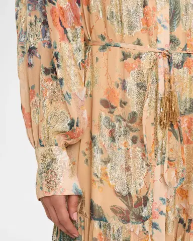 Kobi Halperin Xandra Tiered Metallic Floral-Print Maxi Dress | Thumbnail 5 Kobi Halperin Xandra Tiered Metallic Floral-Print Maxi Dress | Thumbnail 5