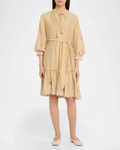 Kobi Halperin Erica Embroidered Flounce Dress | Thumbnail 2