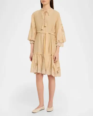 Kobi Halperin Erica Embroidered Flounce Dress | Thumbnail 4