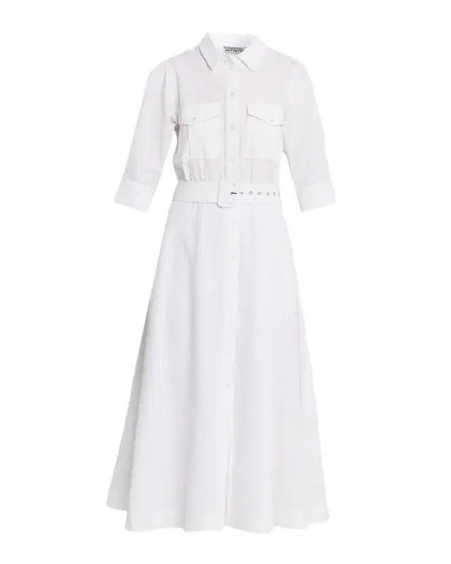 Jizo Belted Midi Shirtdress