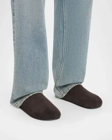 THE ROW Men 's Hudson Suede Mules | Thumbnail 2