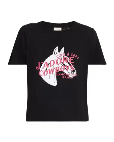 Cinq à Sept J 'adore Cowboys Embellished Shrunken Tee | Thumbnail 1