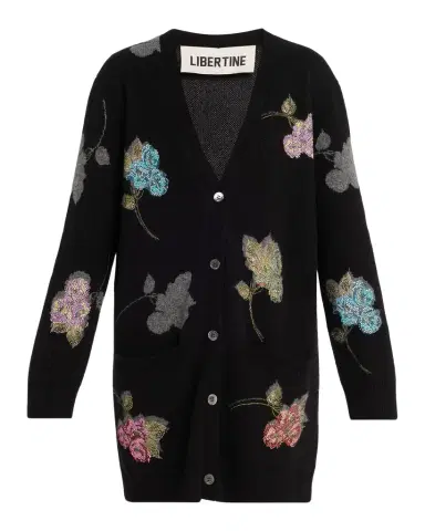 Libertine Primrose Shadow Cashmere V-Neck Cardigan | Thumbnail 1 Libertine Primrose Shadow Cashmere V-Neck Cardigan | Thumbnail 1