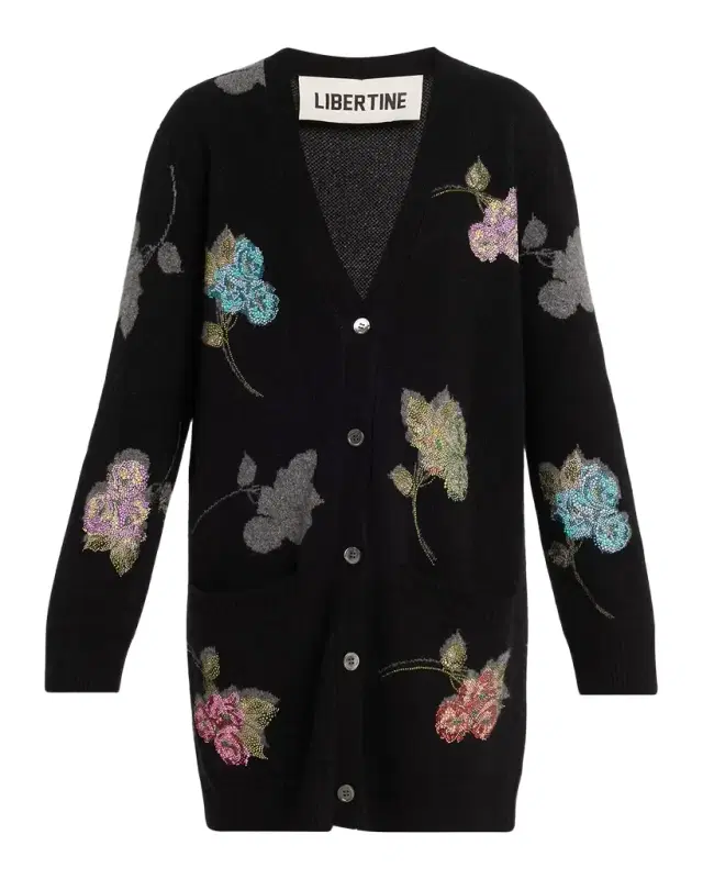 Libertine Primrose Shadow Cashmere V-Neck Cardigan