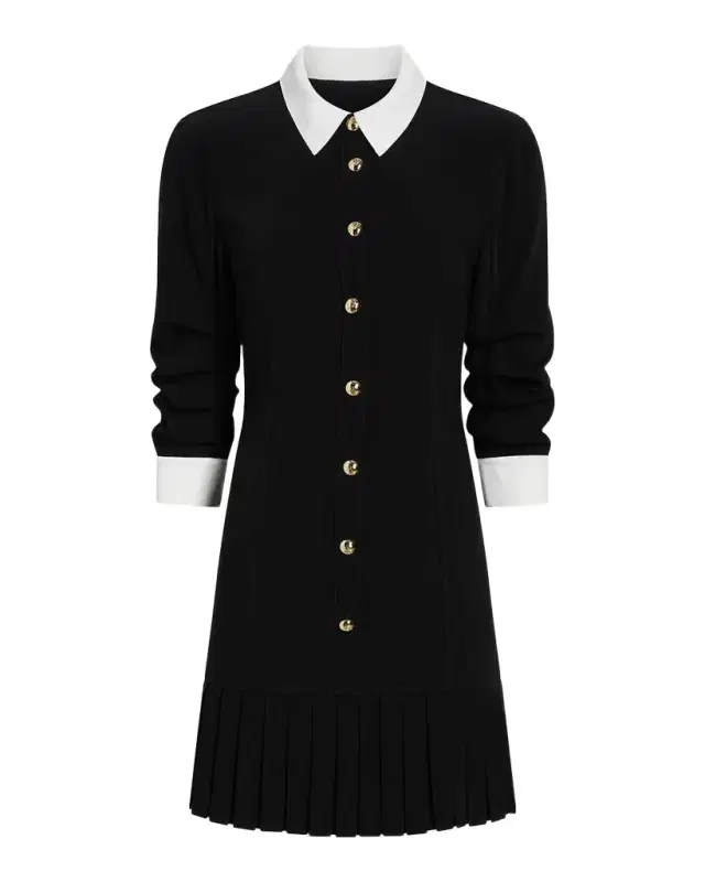 Cinq a Sept Luca Drapey Crepe Mini Shirtdress