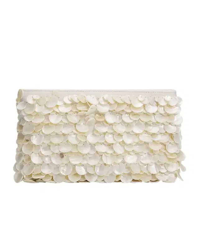 Reese Seashell Leather Clutch Bag