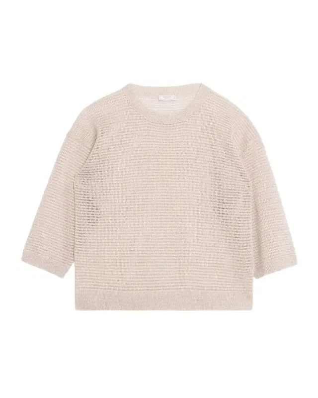 Tricot Open-Knit Cotton-Blend Sweater