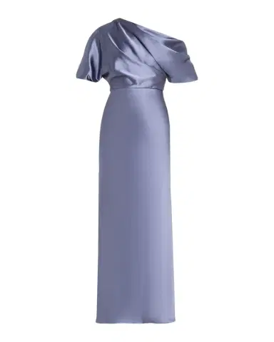 Amsale Draped Satin One-Shoulder Gown | Thumbnail 1