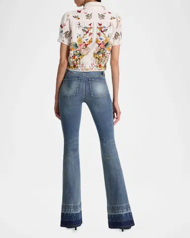 ALICE + OLIVIA Rosie Embroidered Puff-Sleeve Shirt | Thumbnail 3
