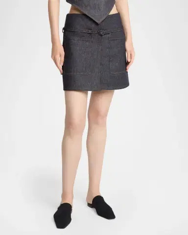 Courreges Two Pockets Denim Mini Skirt With Belt | Thumbnail 4 Courreges Two Pockets Denim Mini Skirt With Belt | Thumbnail 4