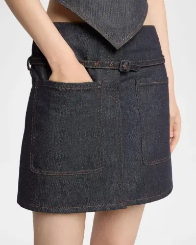 Courreges Two Pockets Denim Mini Skirt With Belt | Thumbnail 5 Courreges Two Pockets Denim Mini Skirt With Belt | Thumbnail 5