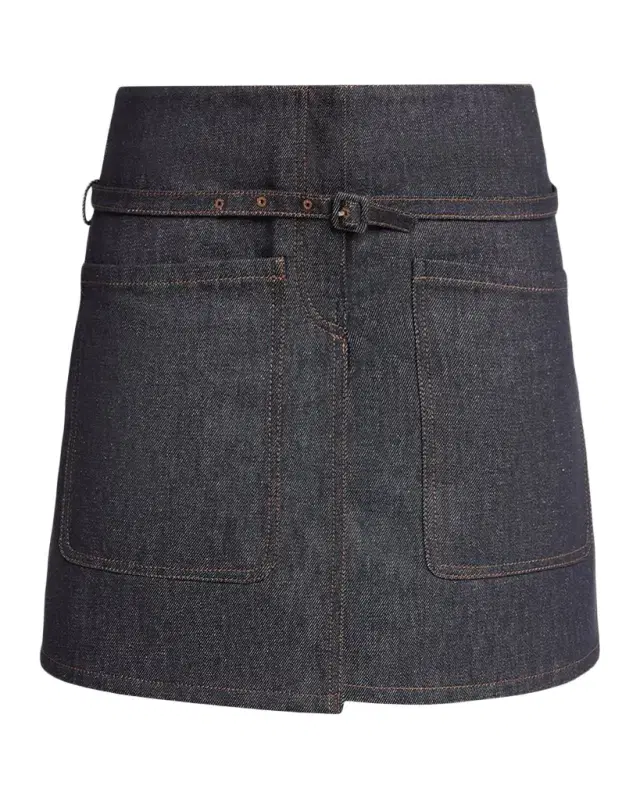 Courreges Two Pockets Denim Mini Skirt With Belt