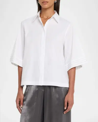 Peserico Solid Linen Button-Down Shirt | Thumbnail 4