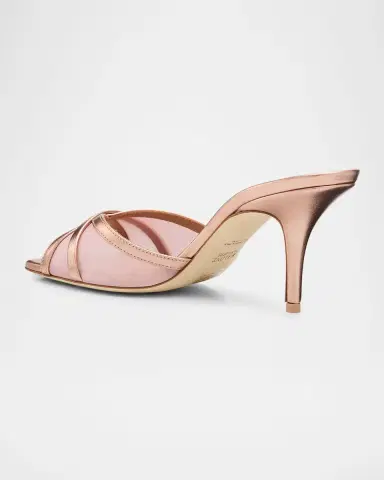 Malone Souliers 0mm Perla Metallic Leather and Mesh Sandals | Thumbnail 2