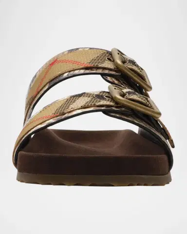 Burberry Urchin Python-Printed Leather Dual Buckle Slide Sandals | Thumbnail 2 Burberry Urchin Python-Printed Leather Dual Buckle Slide Sandals | Thumbnail 2